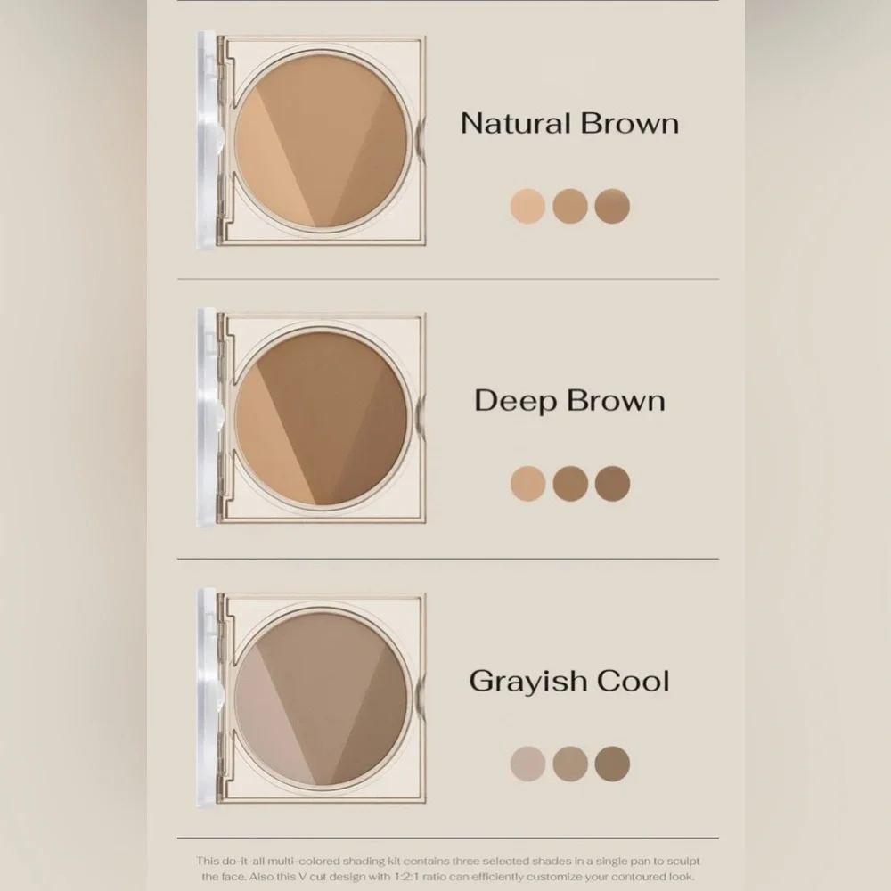 Peripera 02 Deep Brown V Shading Palette- lightweight contour powder palette